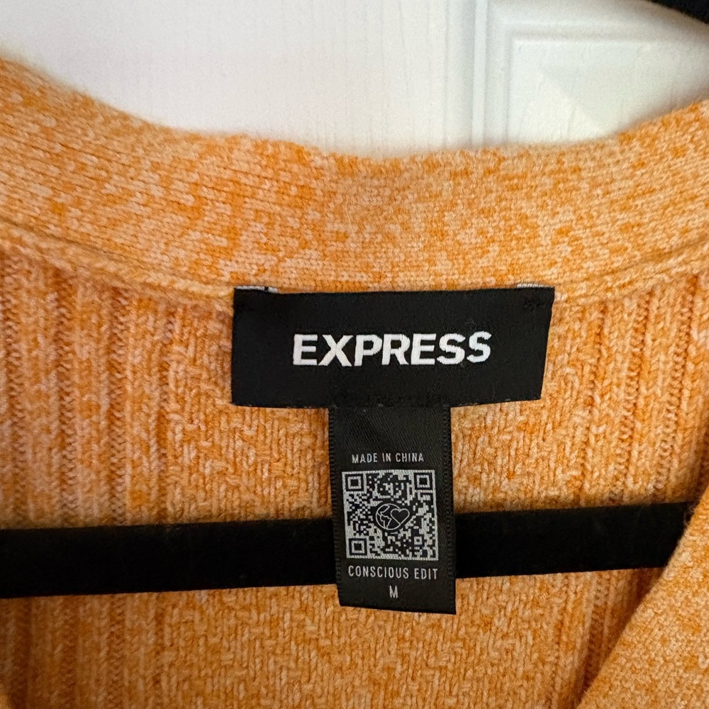 Express Women's Vibrant Orange Cardigan - Picture 3 of 3